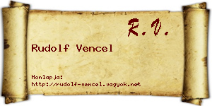 Rudolf Vencel névjegykártya